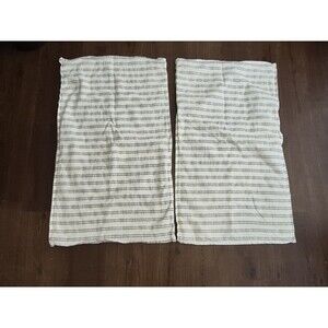 INUP Home Fine Linens Set Of 2 35x30 100% Cotton Gray Striped Sustainable
